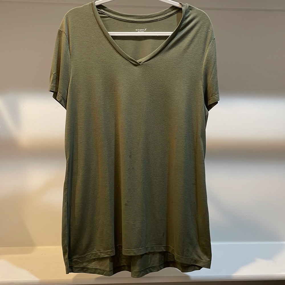 Olive green oversized workout shirt